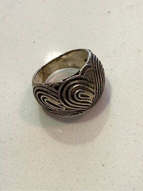 vintage sterling silver swirl ring sz 6